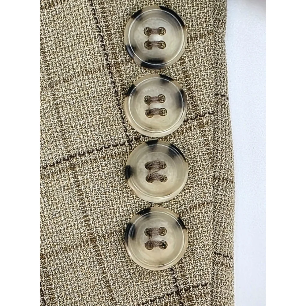 Quiet Luxury Canali Wool Blazer Mens 52L Tan Plaid Made in Italy Sport Coat - Picture 15 of 16